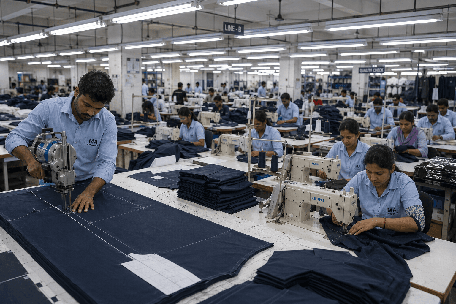 Bulk Production, M.A Garments process