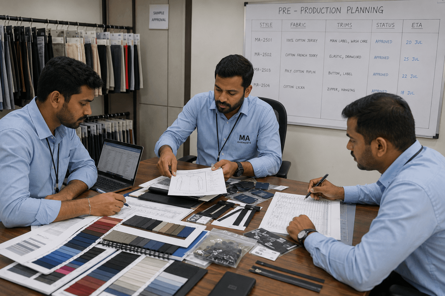 Pre-Production Planning, M.A Garments process